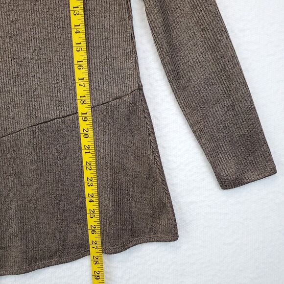 Alyx Asymmetrical Tunic Top Women S Stretchy Long Sleeves Semi Sheer Pewter - Picture 3 of 8